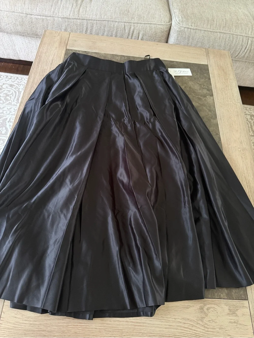 Diydress Long Maxi Satin Skirts High Waist A-Line Pleated Formal Prom Party Skir